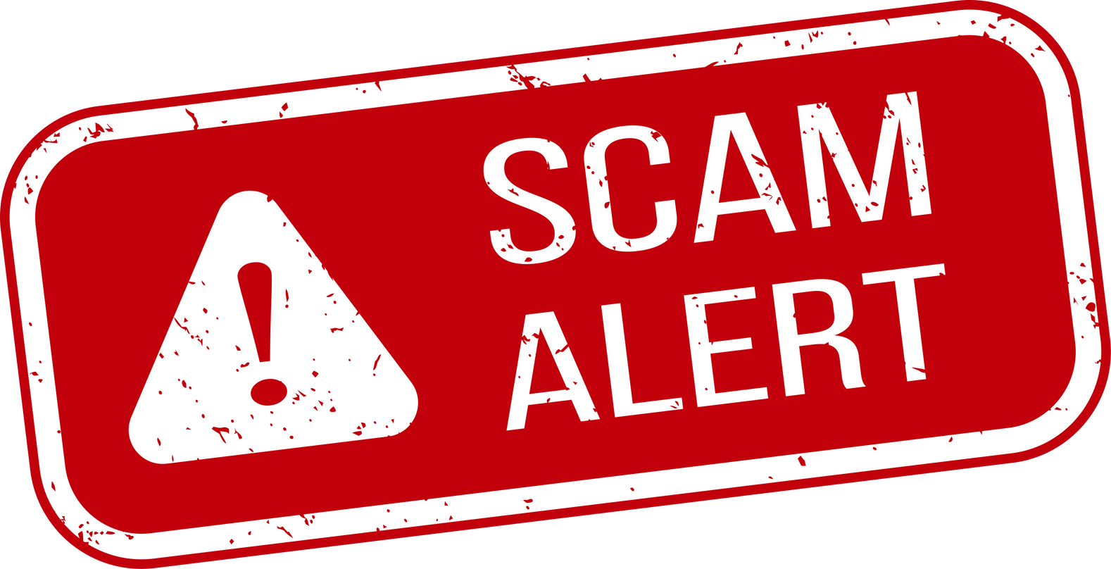 Scam alert red stamp